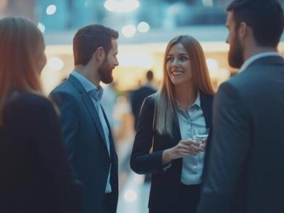 professionals-engaged-in-a-lively-networking-conversation-at-a-corporate-event-photo